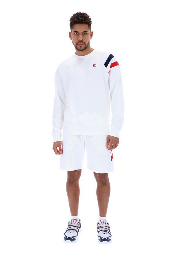 Fila Acers Raglan Men's Sweatshirts - White,NZ 794-30286